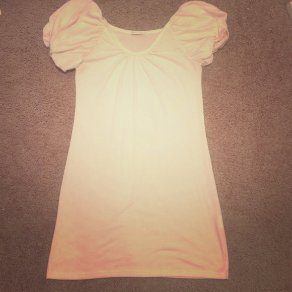 Shine Be Model top with white poofy sleeves