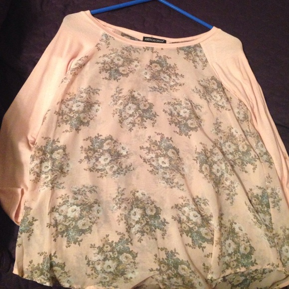 Light Pink Anerican Dream 3/4 Sleeve Top (Medium)
