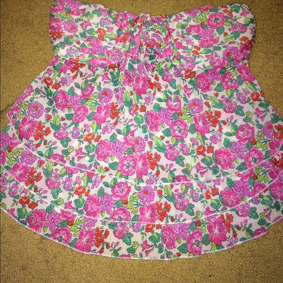 Pink Floral Tube Top (Ambercrombie & Fitch)