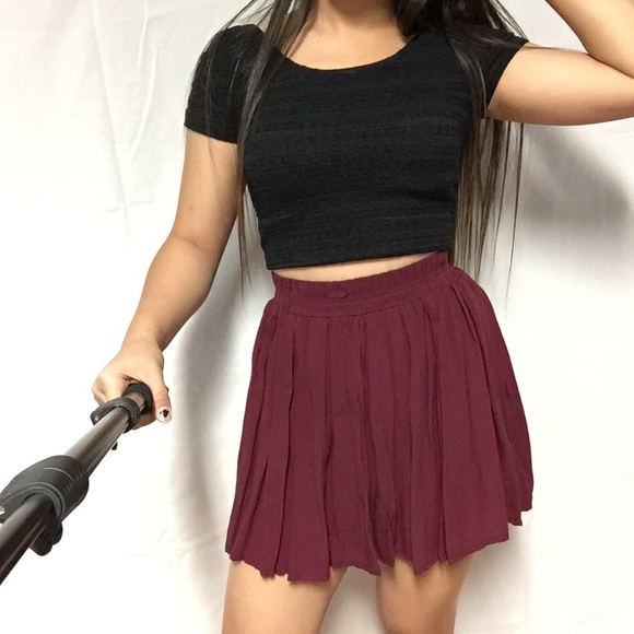 burgundy skirt