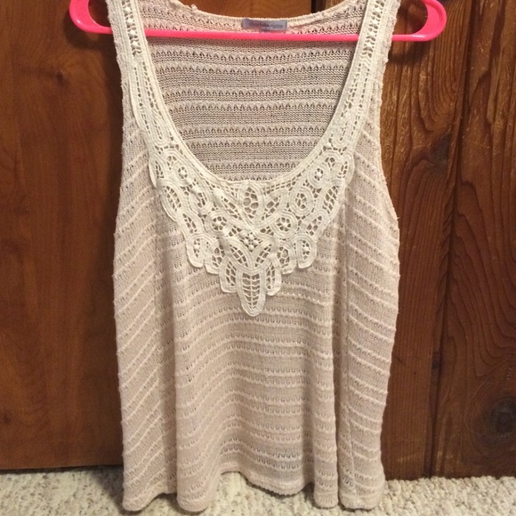 Tan & White Tank Top