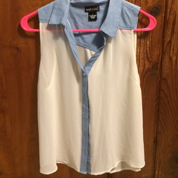 Cream & Denim Tank Top
