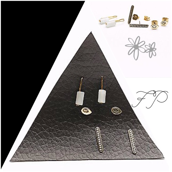 FREE PEOPLE  Stone Arch Earring Set