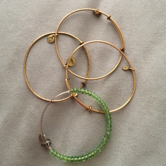 Alex + Ani lot of 4 bracelets stacking