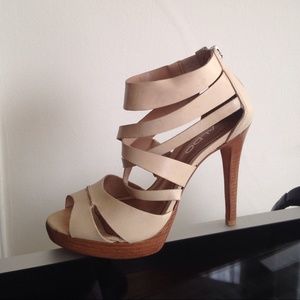 ALDO nude leather heels