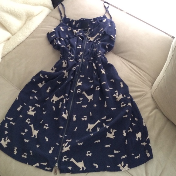Dolce Vita Navy graphic print dress with zipper