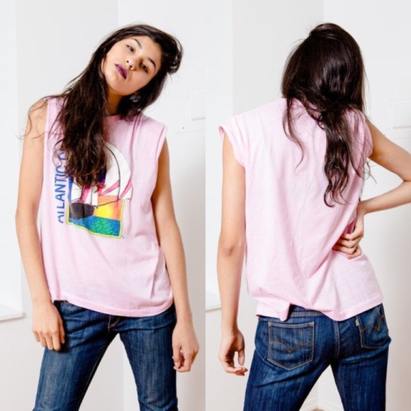 Vintage Tops - Vintage Atlantic City Pink Graphic Tee Shirt