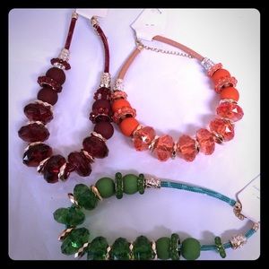 Green and burgundy bold necklace