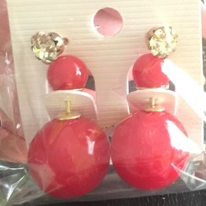 Stylish Red Tribal Earrings