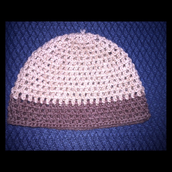 Stylish Hand Crocheted Two-Toned Beanie Cap
