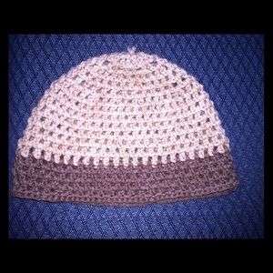 Stylish Hand Crocheted Two-Toned Beanie Cap