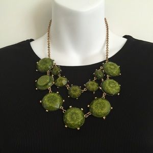 Green & Goldtone Statement Necklace