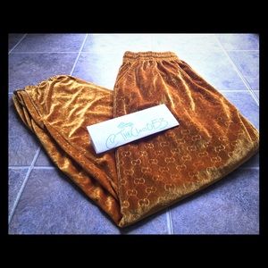 VINTAGE GUCCI VELOUR TRACK PANTS