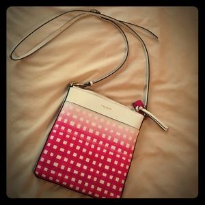Coach gingham pink and white crossbody