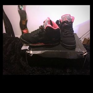 Retro Jordan 5 sz 6 pink and black