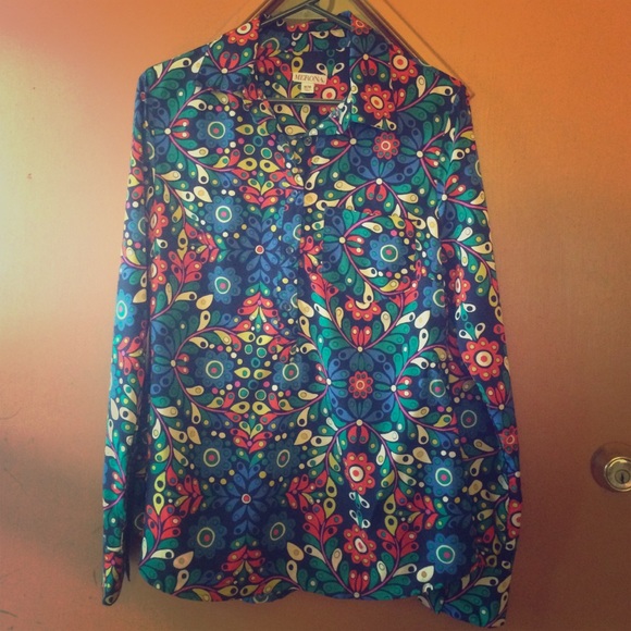 [merona] long sleeve light polyester blouse NWOT