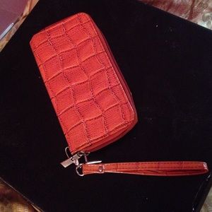 Pink wallet wristlet