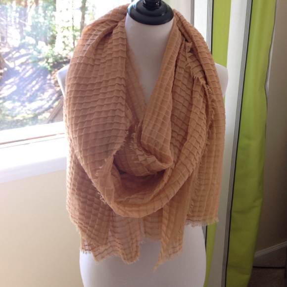 Oversize orange waffle scarf