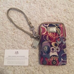 Authentic coach cell phone holder/wallet