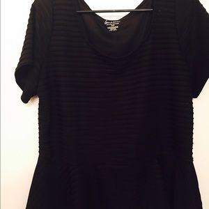 Black peplum shirt