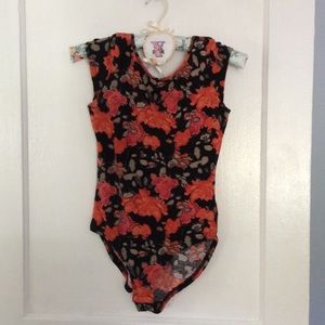Floral  bodysuit cotton spandex