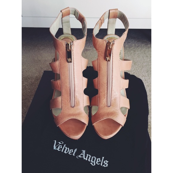 Velvet Angels Mondrian Heels - Natural - Picture 2 of 3