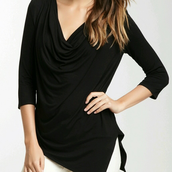 Missa Cowl Front Neck Blouse  Black, Med  BNWT