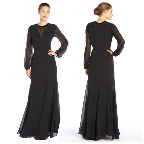 SALE 🎉HP! NWT 👸 Theory Black Silk-Blend Gown❤️