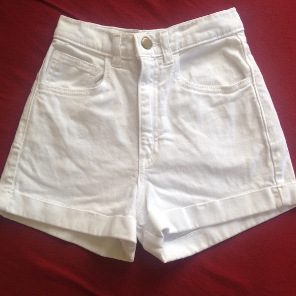 White High Rise/ High Waist Shorts