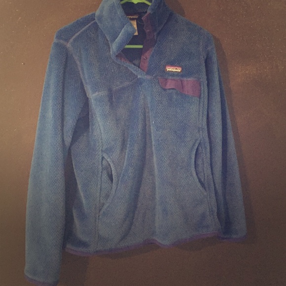 Patagonia blue fleece hoodie