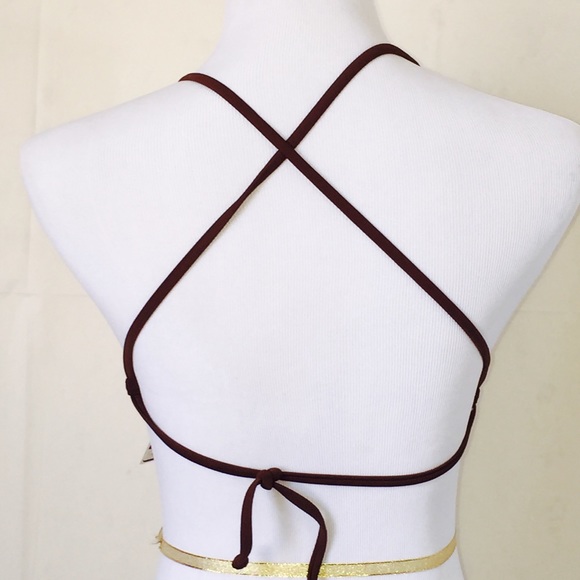 NWT Beautiful X-Back Shell Print Bikini TOP - Picture 2 of 4