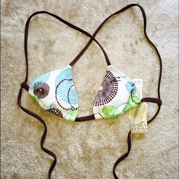 NWT Beautiful X-Back Shell Print Bikini TOP - Picture 3 of 4