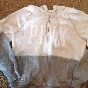 Pink Victoria Secret Hooded zip up sweatshirt