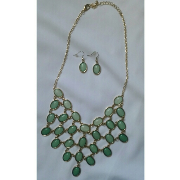 Ombre necklace & matching earrings