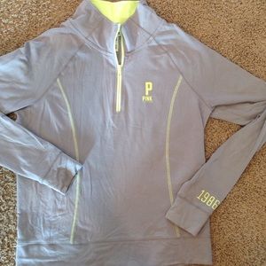 Pink Victoria Secret zip up crew neck.