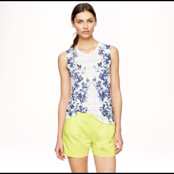 Jcrew NWT pleated shorts in bright kiwi