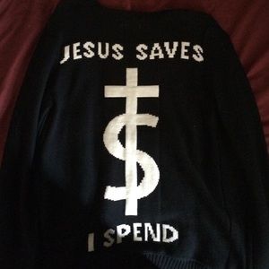 Unif Jesus Saves I Spend Cardigan