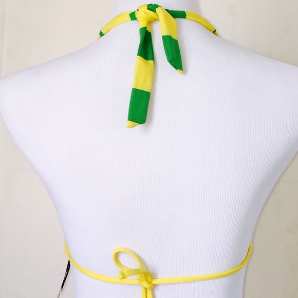 NWT Ralph Lauren bikini TOP in yellow & Green - Picture 2 of 3
