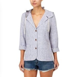 🔮HP!🔮Quiksilver Pool Stripe Hooded Blazer