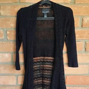 Cynthia Rowley black duster/long cardigan XS