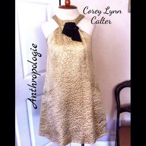 ✨Corey Lynn Calter Anthro Gold Texture Dress✨