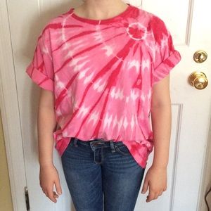 Pink tie-dye tee shirt