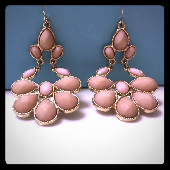 Petal pink chandelier earrings