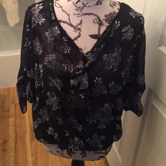Stunning black with white floral top