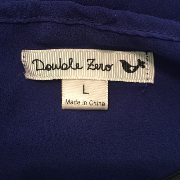 Sheer dark blue crop top w/ open shoulders - Picture 4 of 4