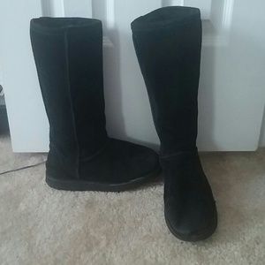Black fur boots