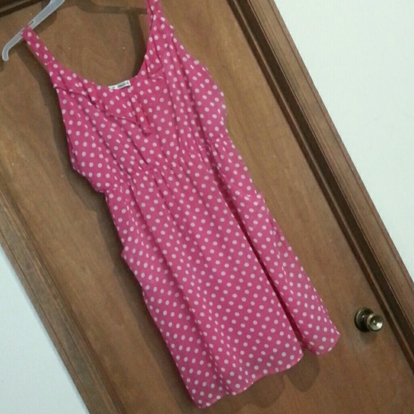 Pink/white pilka dot dress