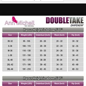 WAIST TRAINER SIZE CHART