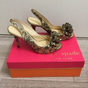 Kate Spade "charyl" gold heels