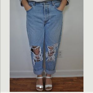 vintage high waisted ripped jeans